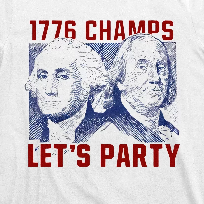 Washington And Lincoln 1776 Champs Let’s Party USA Flag T-Shirt