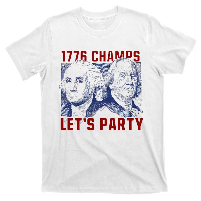 Washington And Lincoln 1776 Champs Let’s Party USA Flag T-Shirt