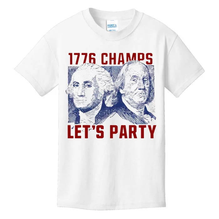 Washington And Lincoln 1776 Champs Let’s Party USA Flag Kids T-Shirt