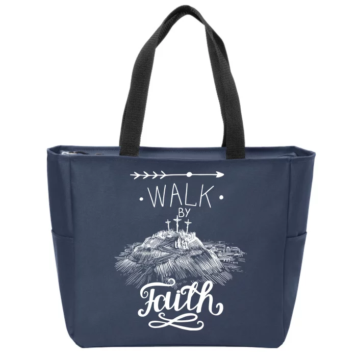 Walk By Faith Zip Tote Bag