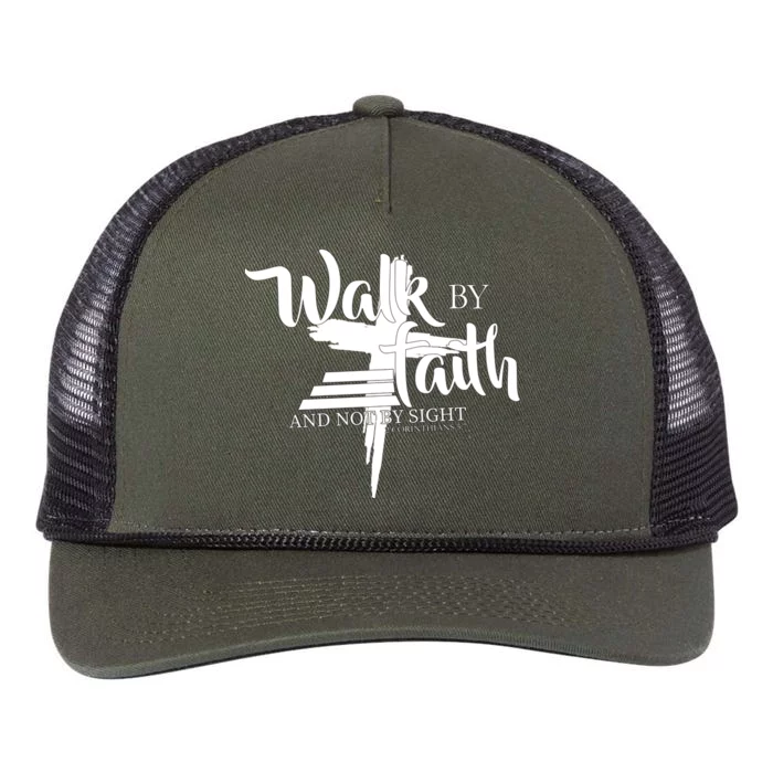 Walk By Faith Not By Sight Retro Rope Trucker Hat Cap