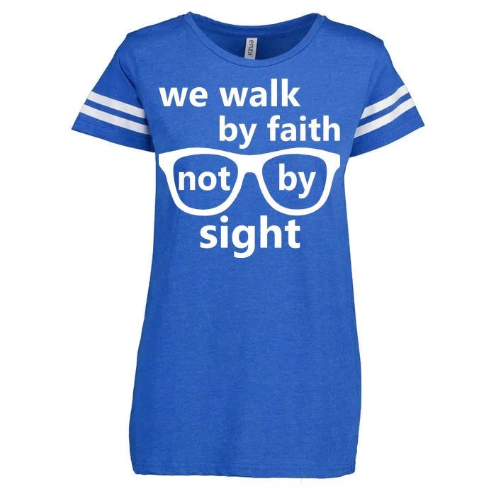 Walk By Faith Not By Sight Christian Enza Ladies Jersey Football T-Shirt