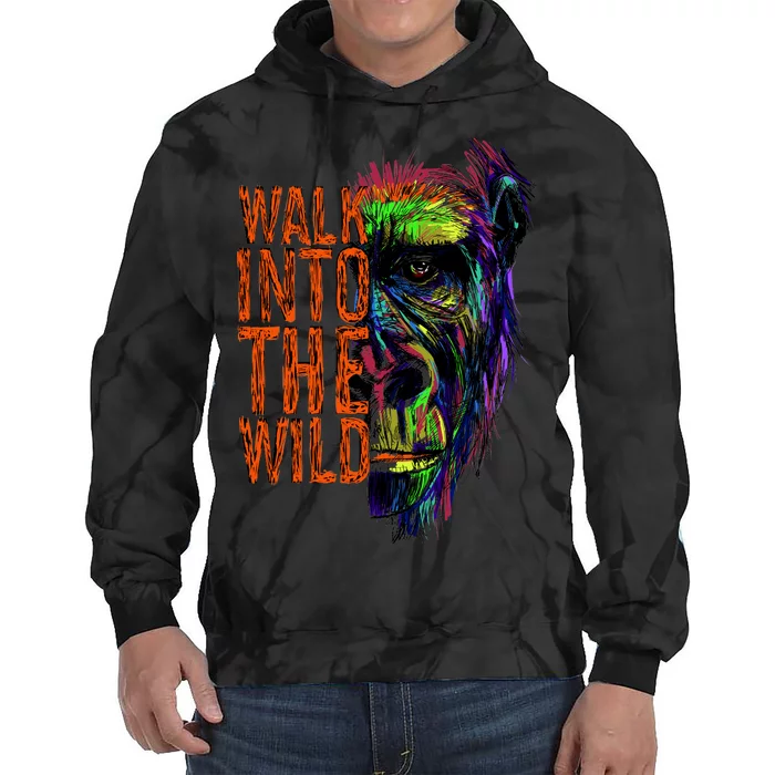 Walk Into The Wild Colorful Gorilla Tie Dye Hoodie