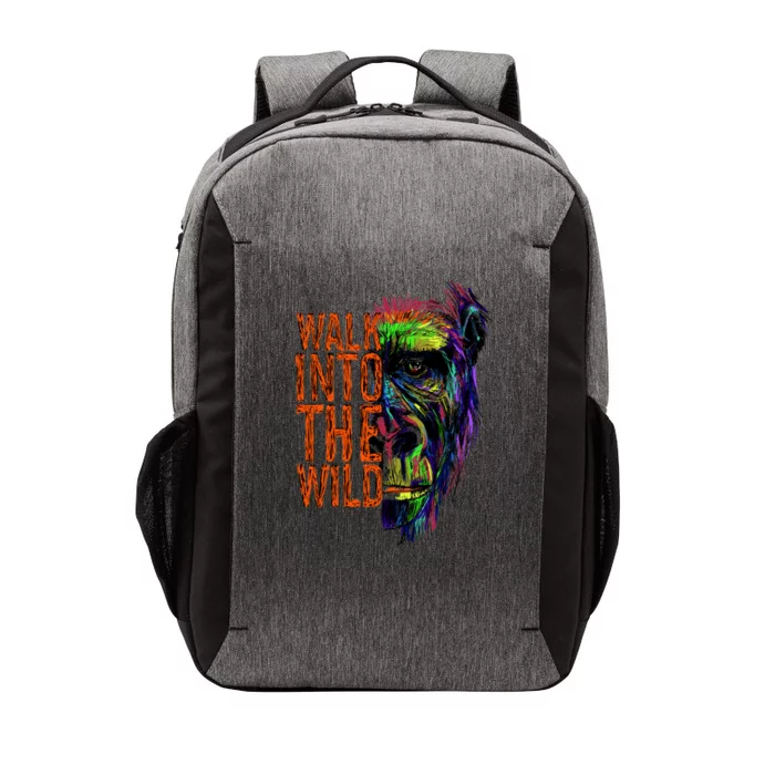 Walk Into The Wild Colorful Gorilla Vector Backpack