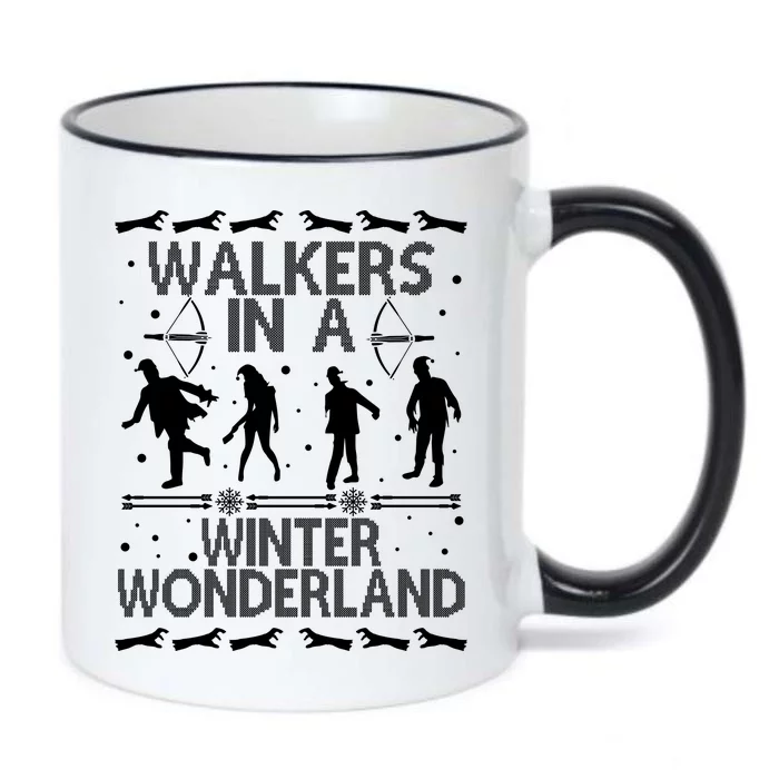 Walkers In A Winter Wonderland Black Color Changing Mug