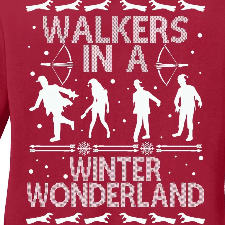 Walkers In A Winter Wonderland Ladies Long Sleeve Shirt