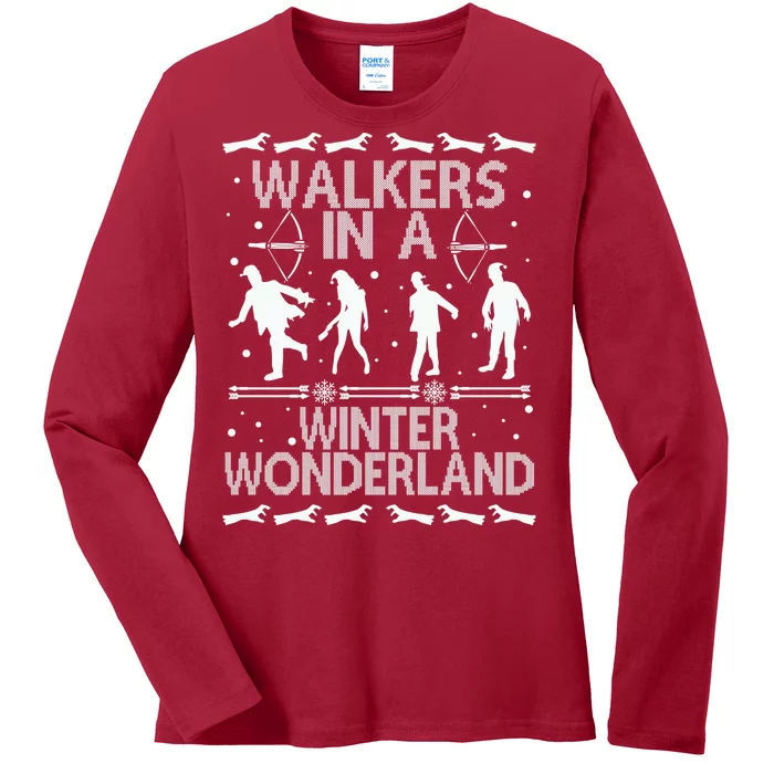 Walkers In A Winter Wonderland Ladies Long Sleeve Shirt