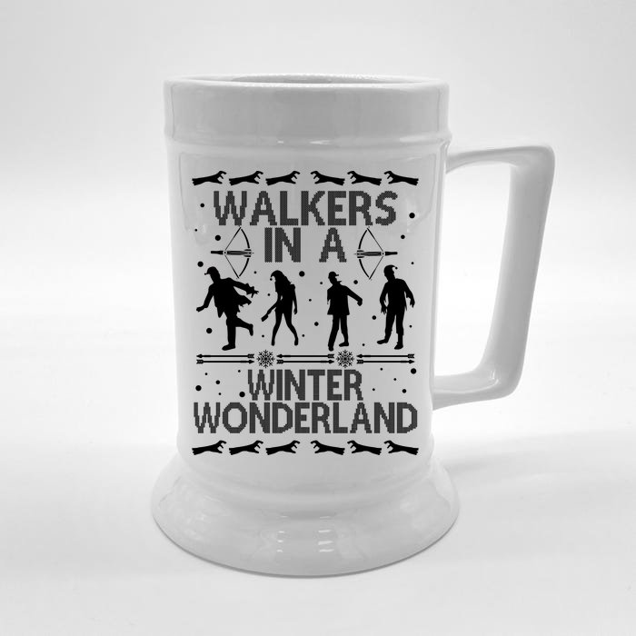 Walkers In A Winter Wonderland Front & Back Beer Stein