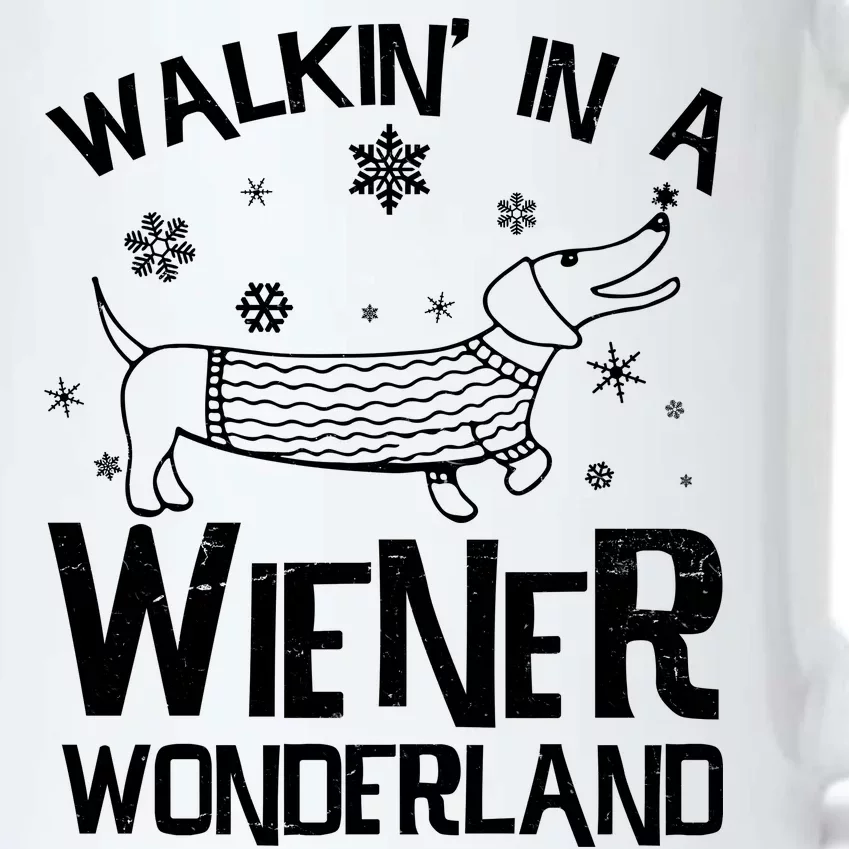 Walking In A Wiener Wonderland Funny Christmas Black Color Changing Mug