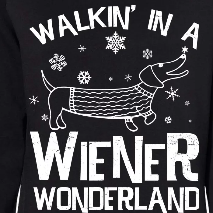 Walking In A Wiener Wonderland Funny Christmas Womens California Wash Sweatshirt