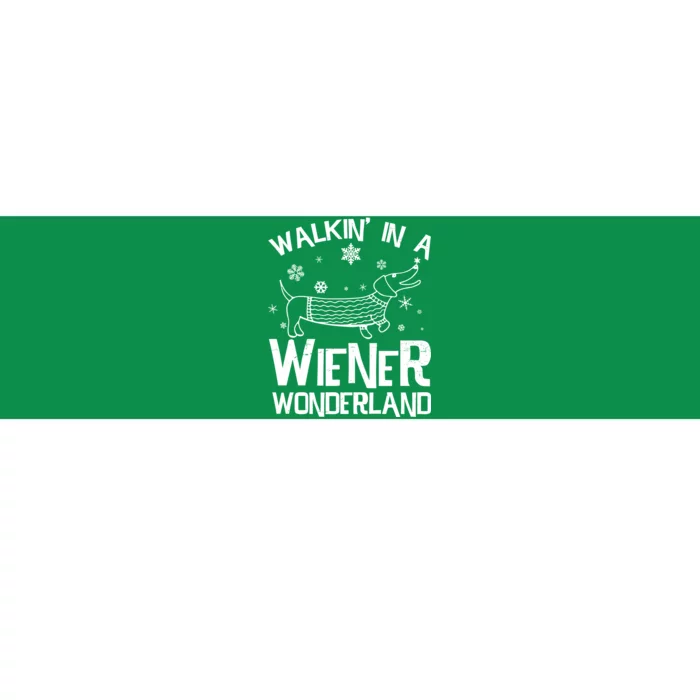 Walking In A Wiener Wonderland Funny Christmas Bumper Sticker