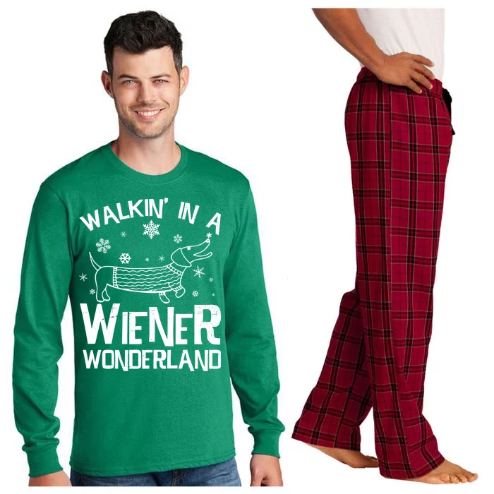 Walking In A Wiener Wonderland Funny Christmas Long Sleeve Pajama Set