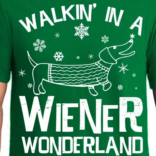 Walking In A Wiener Wonderland Funny Christmas Pajama Set