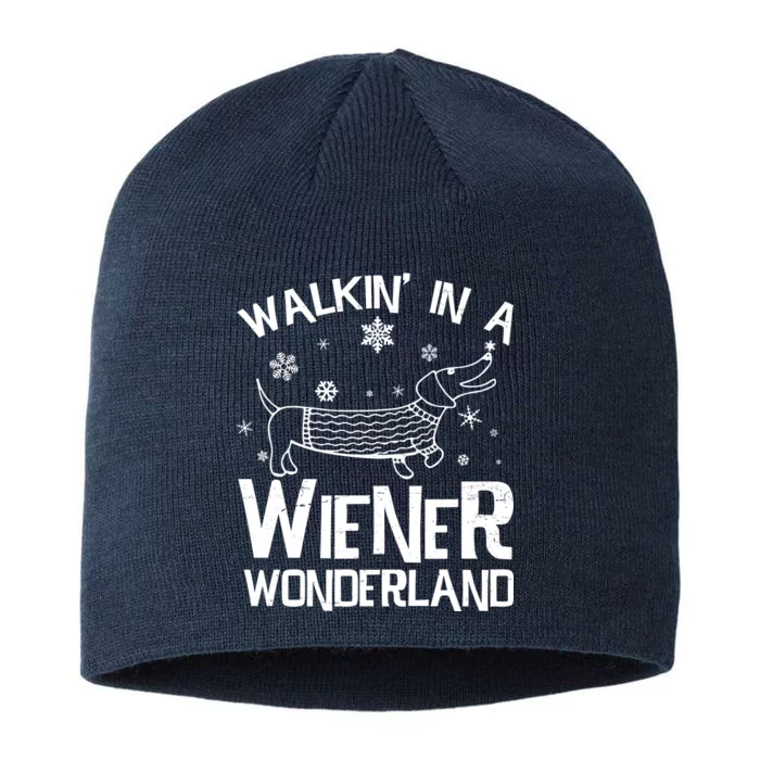 Walking In A Wiener Wonderland Funny Christmas 8 1/2in Sustainable Knit Beanie