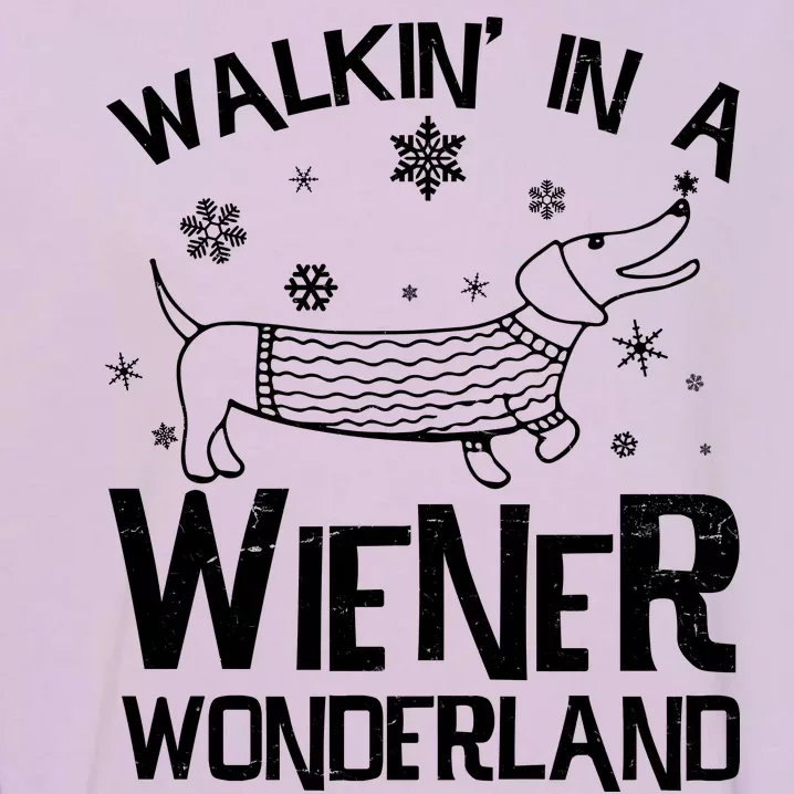 Walking In A Wiener Wonderland Funny Christmas Garment-Dyed Sweatshirt