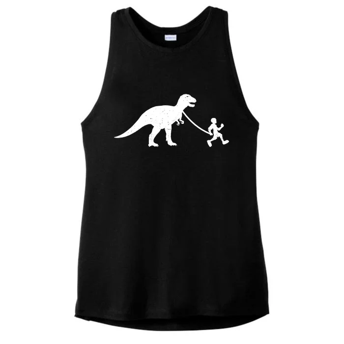 Walking My T-Rex Ladies Tri-Blend Wicking Tank