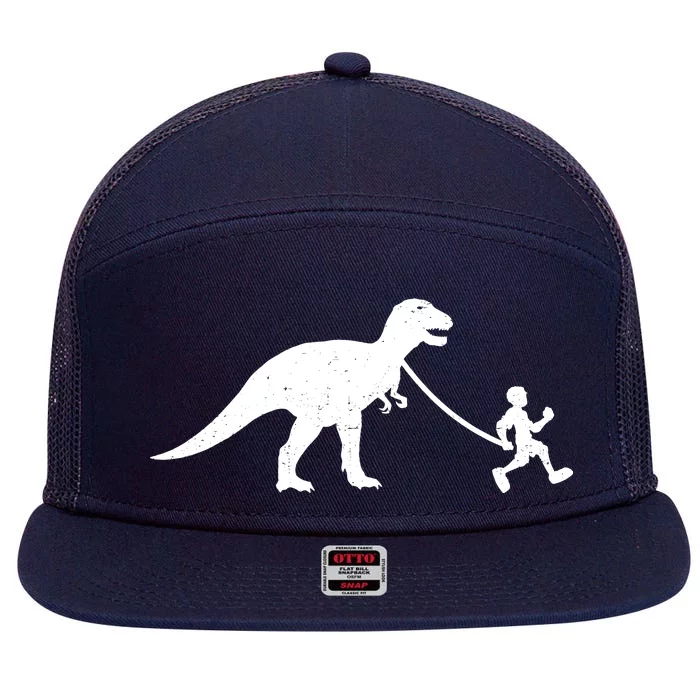 Walking My T-Rex 7 Panel Mesh Trucker Snapback Hat