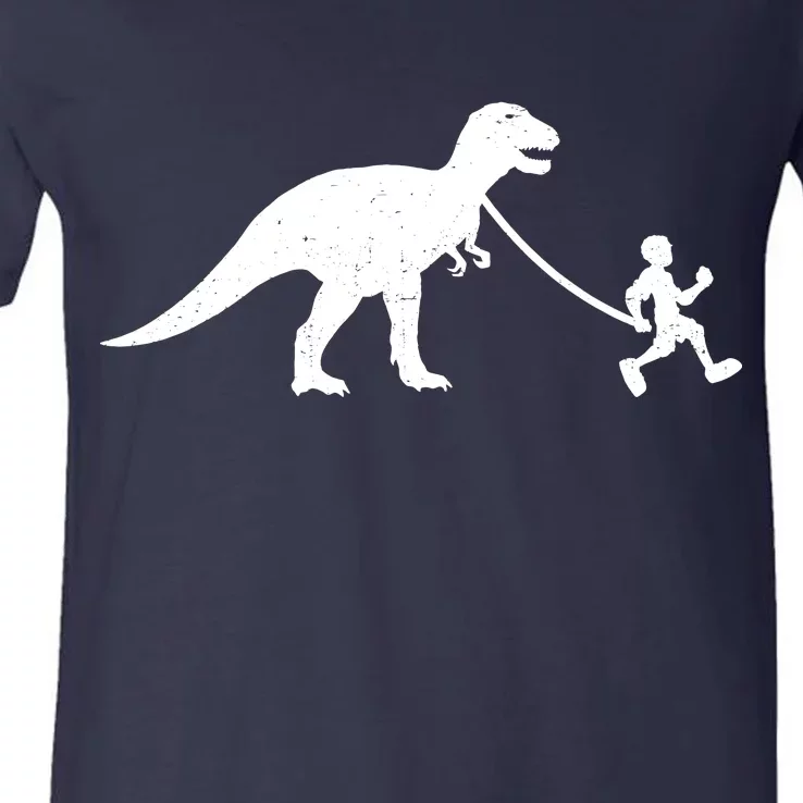 Walking My T-Rex V-Neck T-Shirt