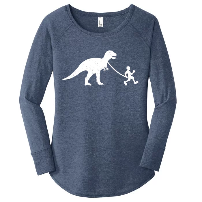 Walking My T-Rex Women's Perfect Tri Tunic Long Sleeve Shirt