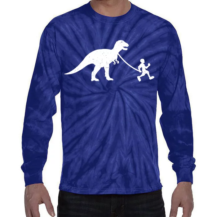 Walking My T-Rex Tie-Dye Long Sleeve Shirt