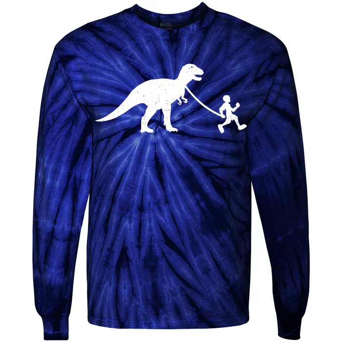 Walking My T-Rex Tie-Dye Long Sleeve Shirt