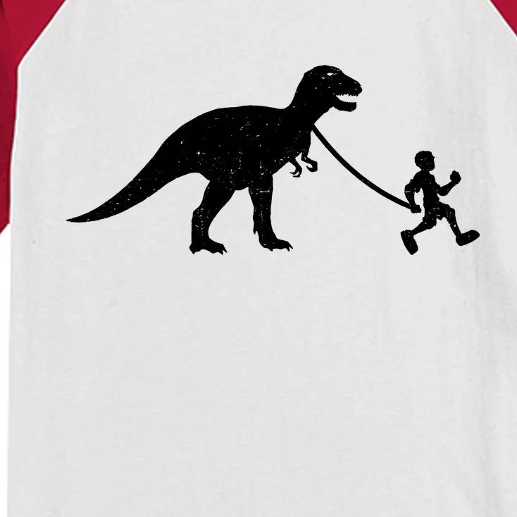 Walking My T-Rex Kids Colorblock Raglan Jersey