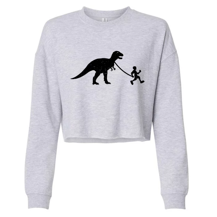 Walking My T-Rex Cropped Pullover Crew