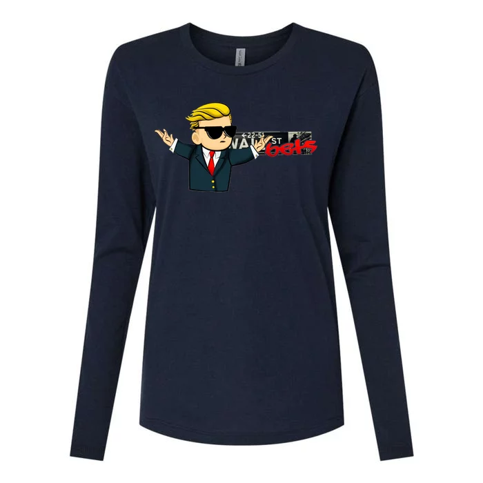 Wall Sreet Bets Logo Womens Cotton Relaxed Long Sleeve T-Shirt