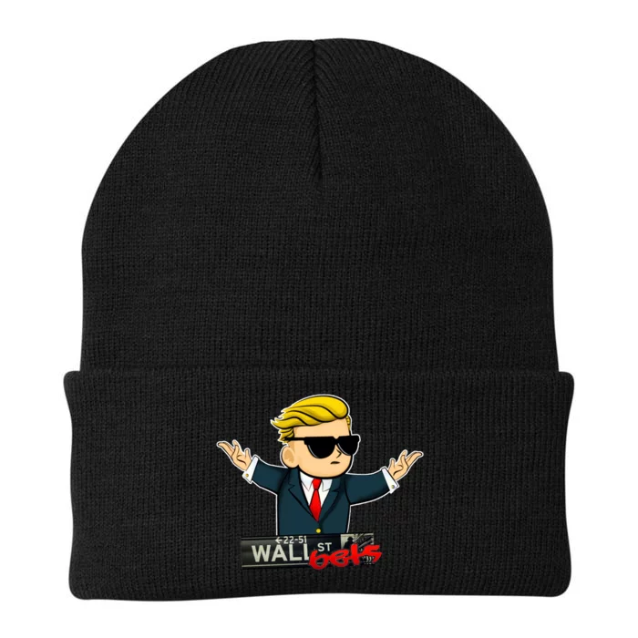 Wall Street Bets Guy Investing Stocks Knit Cap Winter Beanie