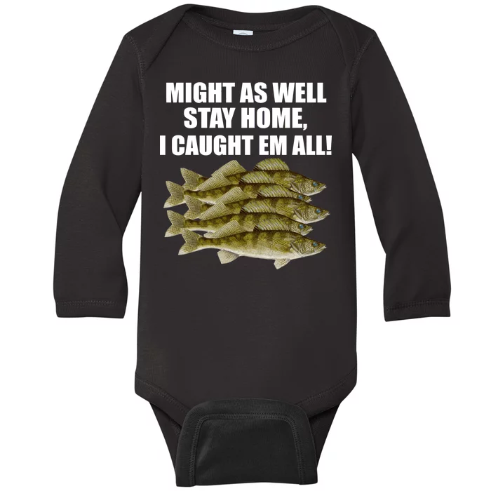 Walleye Caught Em All Baby Long Sleeve Bodysuit