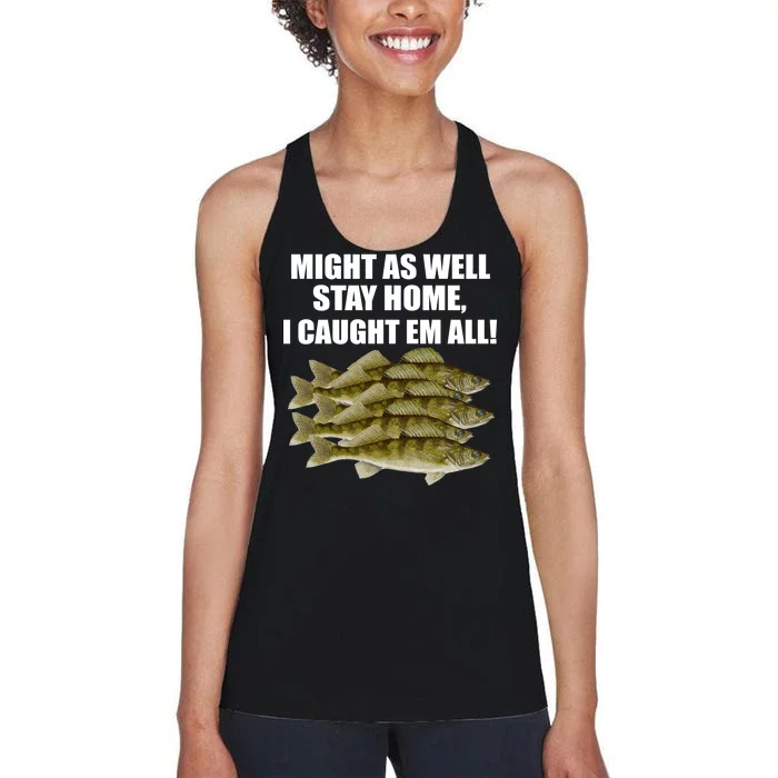 Walleye Caught Em All Women's Racerback Tank