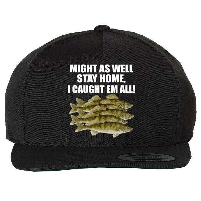 Walleye Caught Em All Wool Snapback Cap