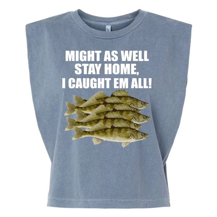 Walleye Caught Em All Garment-Dyed Women's Muscle Tee