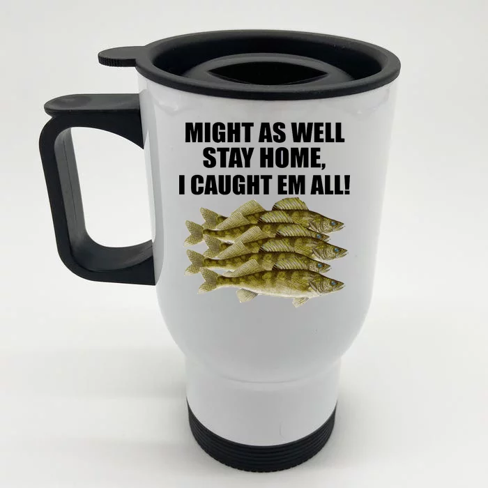 Walleye Caught Em All Front & Back Stainless Steel Travel Mug