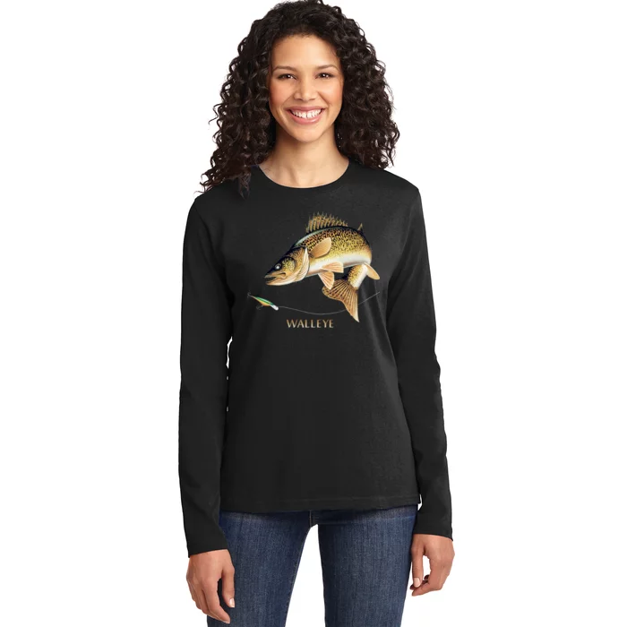 Walleye Combination Ladies Long Sleeve Shirt