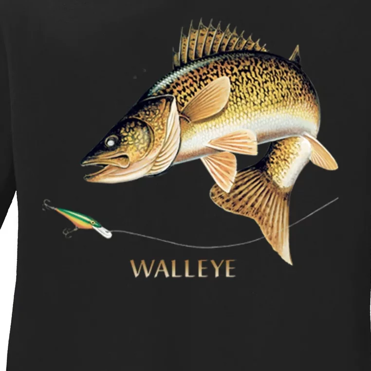 Walleye Combination Ladies Long Sleeve Shirt