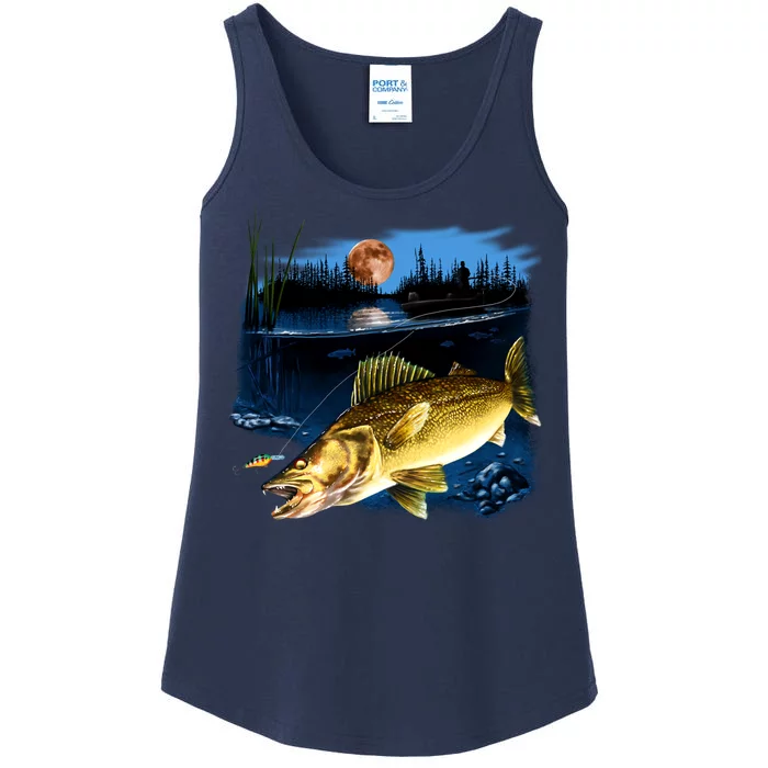 Walleye Moon Light Ladies Essential Tank