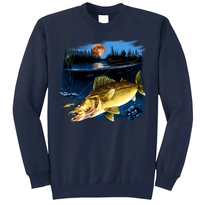 Walleye Moon Light Tall Sweatshirt