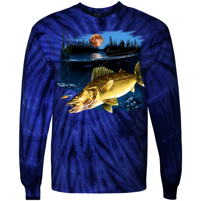 Walleye Moon Light Tie-Dye Long Sleeve Shirt