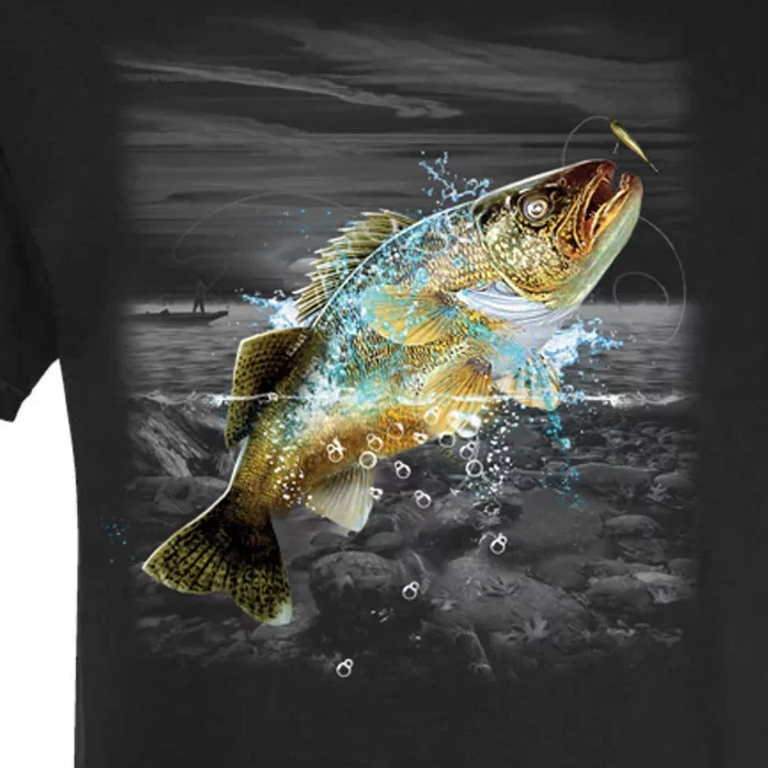 Walleye Wilderness - Fishing Garment-Dyed Heavyweight T-Shirt