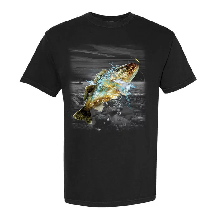 Walleye Wilderness - Fishing Garment-Dyed Heavyweight T-Shirt