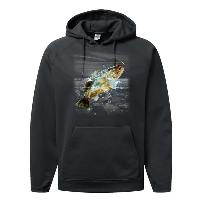 Walleye Wilderness - Fishing Performance Fleece Hoodie