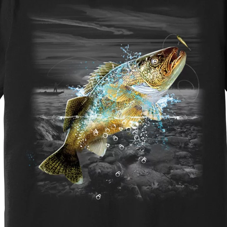 Walleye Wilderness - Fishing Premium T-Shirt