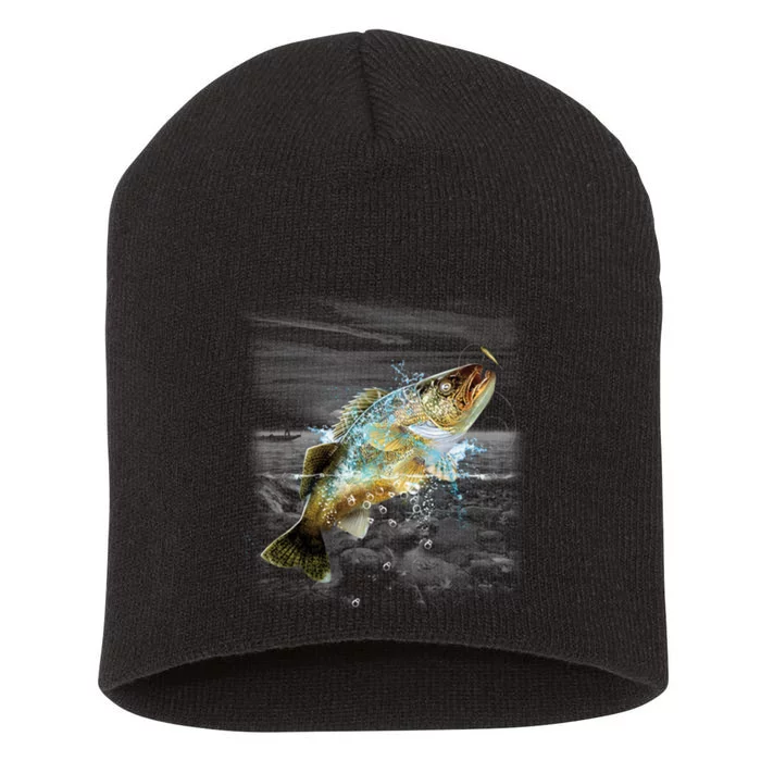 Walleye Wilderness - Fishing Short Acrylic Beanie