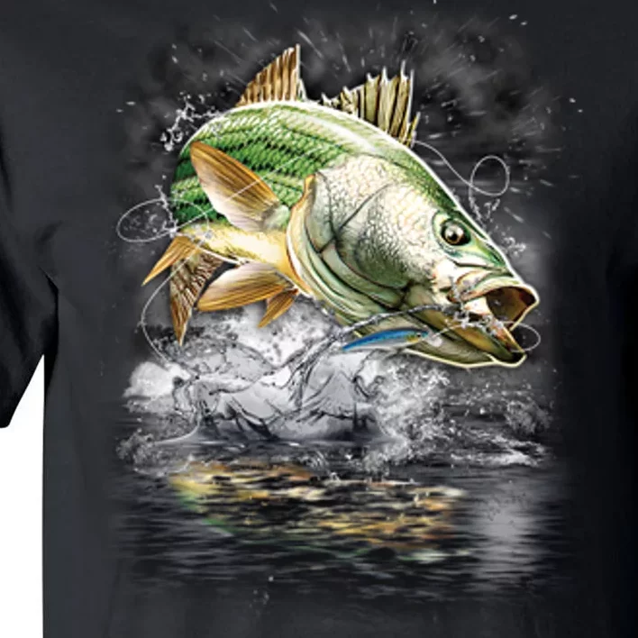 Walleye Wilderness - Fishing Jumping Fish Tall T-Shirt