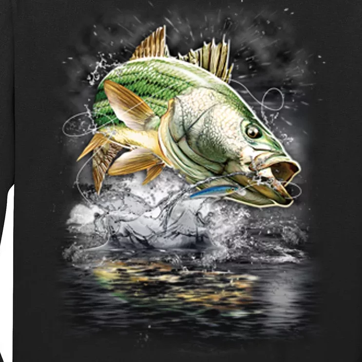 Walleye Wilderness - Fishing Jumping Fish Tall Long Sleeve T-Shirt