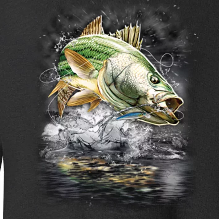 Walleye Wilderness - Fishing Jumping Fish Toddler Sweatshirt