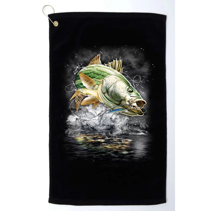 Walleye Wilderness - Fishing Jumping Fish Platinum Collection Golf Towel