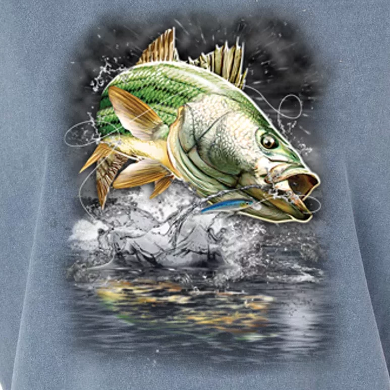 Walleye Wilderness - Fishing Jumping Fish Garment-Dyed Women's Muscle Tee