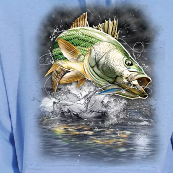 Walleye Wilderness - Fishing Jumping Fish Unisex Surf Hoodie